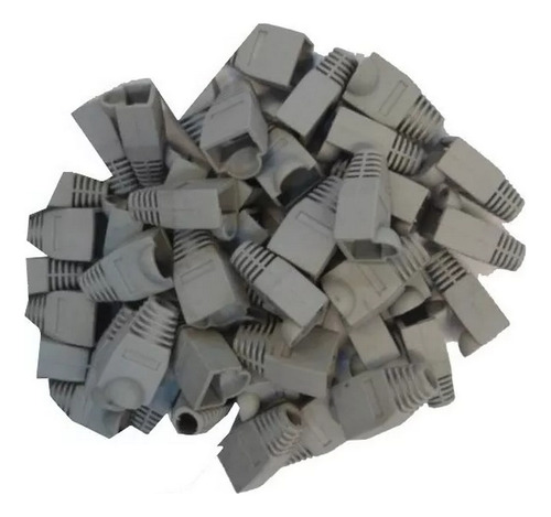 Capuchon Capuchones X 100 Rj45 Ficha Red Cable Bolsa Cat 6 Color Gris Claro