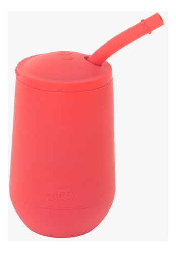 Vaso Ezpz Entrenador Grande Con Popote Para Bebes Silicon Color Coral