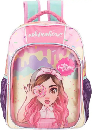 Mochila Y Lapicera Mis Pastelitos 3d Rosa Niña