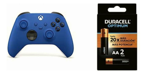 Control Inalámbrico Xbox Shock Blue + 2 Pilas Aa Duracell