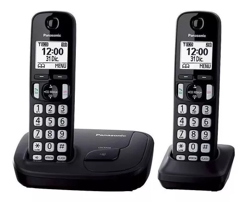 Teléfono Inalámbrico Panasonic Corp. DUO KX-TGC212SPS (2 pcs)  Negro/Plateado 5025232885428 S0420532 Panasonic