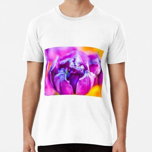 Remera Flores De Tulipán Violeta Algodon Premium 