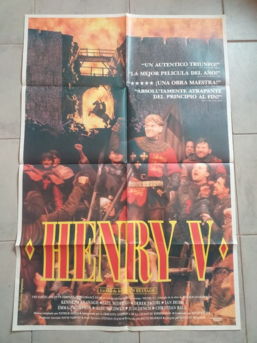 Poster Afiche Cine - Henry V - Kenneth Branagh *