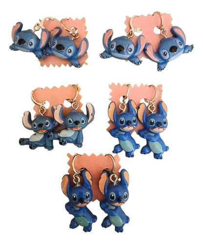 Aros Stitch Azul Acero Quirúrgico Lil Y Stitch Kawai Minions