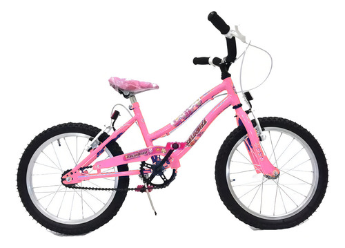 Kelinbike Playera Bicicleta Nena Con Frenos V-brakes Rodado 16 Color Rosa Y Rueditas De Aprendizaje