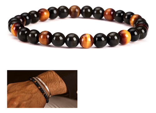 Pulseras Para Hombre Mujer Piedras Naturales Ojo De Tigre