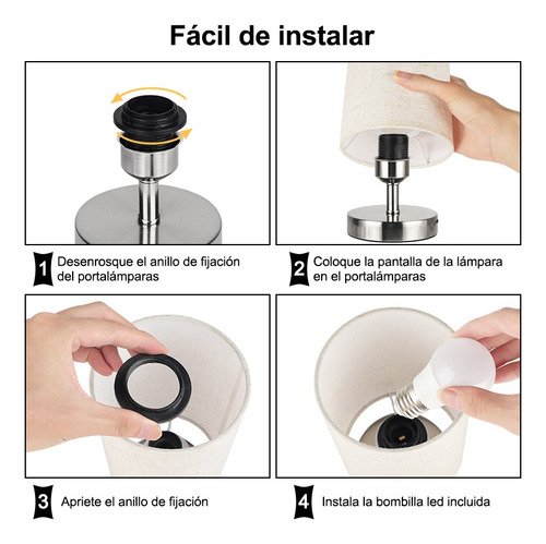 Lámparas De Buró De Escritorio De Noche Lampara Led De Mesa