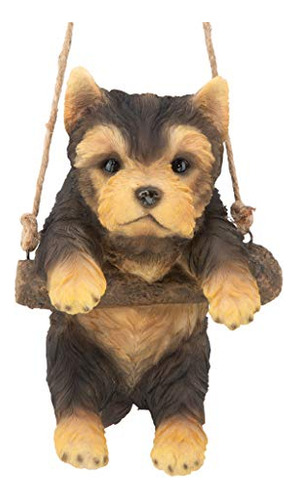 ~? Diseño Toscano Yorkie Cachorro En Una Percha Colgante Esc