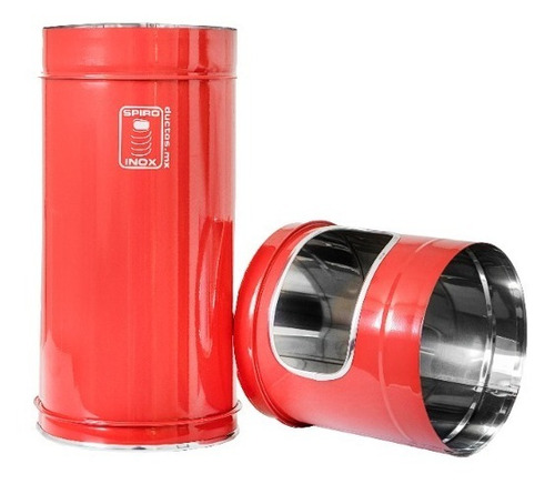Spiro Inox Bote Para Basura Acero Inox Rojo 20x58 Cm/13 Lts