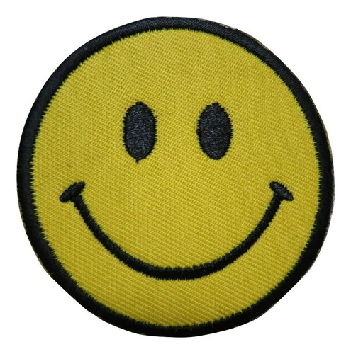 Happy Face Yellow Smiley Face Parche Bordado Velcro
