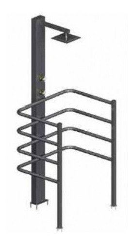 Ducha 4 Arcos Aço Inox Sodramar 80cm X 225cm Acabamento Escovado Cor Polido