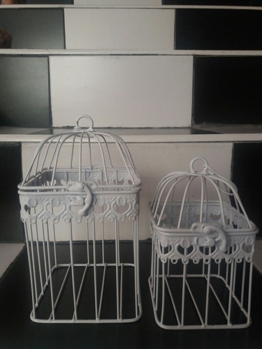 Imagen 3 de 6 de Jaulas Decorativas Cuadradas Vintage Set X2