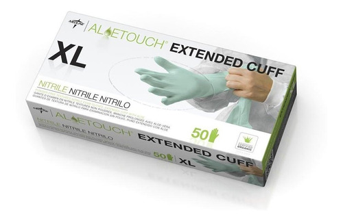Medline Mds195187h Aloetouch Extended Cuff Chemo Guantes De 