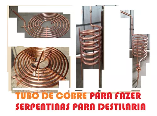 Tubo Cobre 6,5m Chiller Aquecer Agua Lenha Fogo 1/4 Conexão