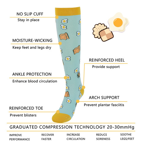 Calcetines De Compresión Mujer Hasta La Rodilla 3 Pares