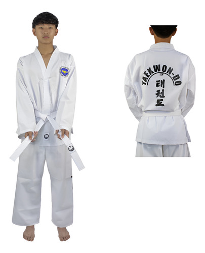 Traje Dobok Taekwondo Itf Sooyang Adulto Talle 7-8-9 Blanco 8