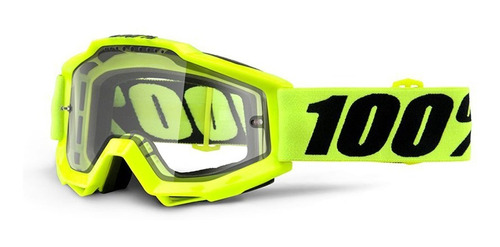 Goggle 100% Accuri 2 Enduro Mtb Yellow Clear Vented Dual 