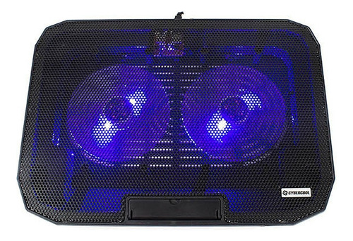 Stock! Cooler Para Laptop Cybercool Ha-73 2 Ventiladores Color Negro