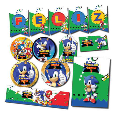 Kit Imprimible Personalizado Sonic Candy Deco Invitacion