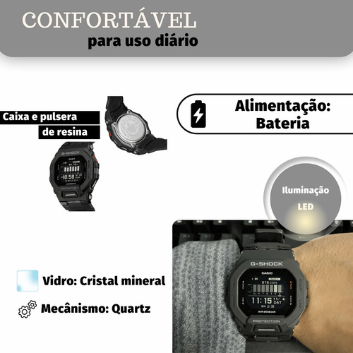 Relógio Casio G-shock G-squad Preto Masculino Gbd-200