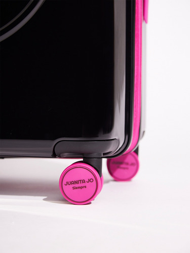 Valija Grande Para 23 Kilos Viaje De Cabina Mujer Juanita Jo Negro/fucsia Lisa