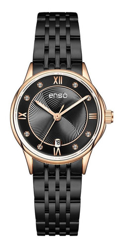 Reloj De Pulsera Enso Para Mujer Negro Ew9375l3