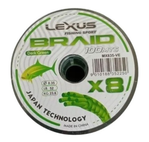 Multifilamento Lexus Braid X8 8 Hebras 0,35mm 52lbs/23,6kg