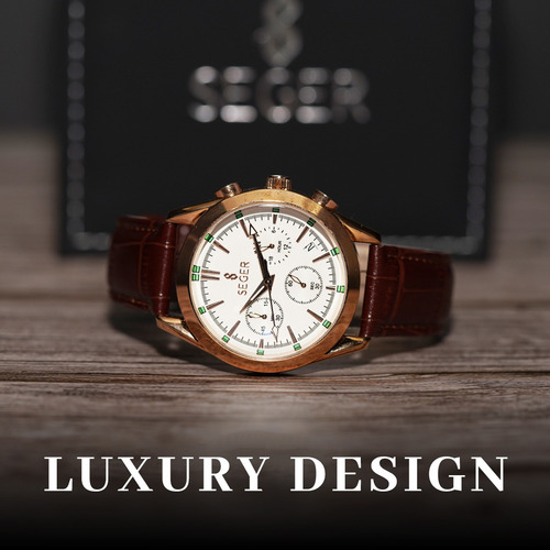 Imagen 5 de 9 de Reloj Hombre Seger 9127 Original Eeuu Elegante Vestir Lujoso