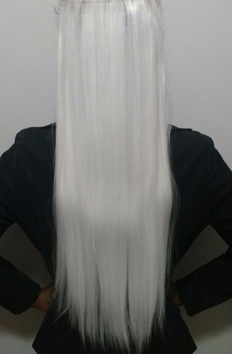 Tic Tac Cabelo Branco Aplique Sintético Pode Usar Prancha