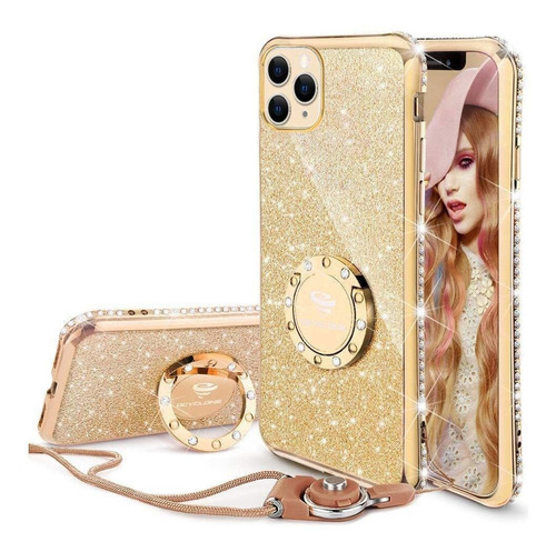 Carcasa Para iPhone 11 Pro Max Con Purpurina Brillante Bling