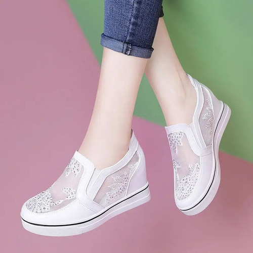 ( Mocasines Mujer Zapatos Casuales Con Diamantes De