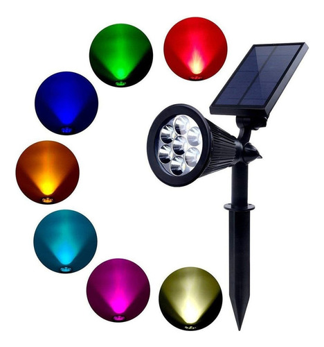 Estaca Foco Luz Solar Recargable Rgb Jardin Pincho Farol Ax®