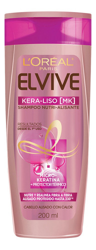 Shampoo Alisado Kera Liso 230 Elvive L'Oréal 200ml