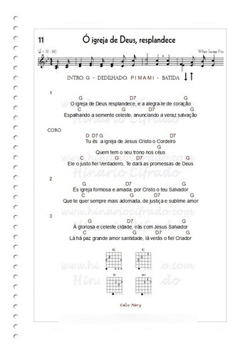 Imagem 4 de 9 de Hinário 5 Ccb Cifrado Para Violão - Iniciantes