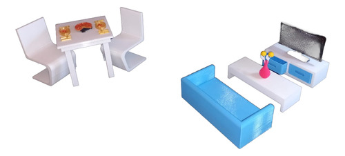 Juego De Muebles Para Muñecas Tipo Barbies De 15cm