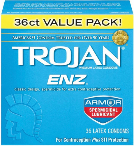 Condones Trojan enz con espermicida 36 unidades spermicidal