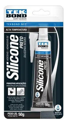 Tekbond Silicona Acetica Alta Temp Negro X 50 Gramos