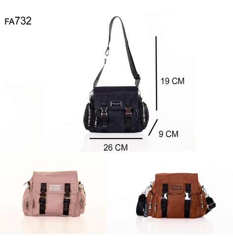 Cartera Bandolera De Nylon Marca Barbara Bags Reforzada