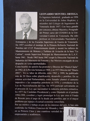 Convenio Petrolero Cubano Venezolano Leonardo Montiel Ortega (Usado)