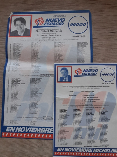 * Elecciones Nacionales 1994 Nuevo Espacio Lista 99000