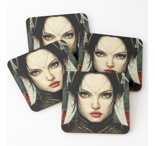Set Posavasos Angelina Jolie Estilo Anime Calidad Premium