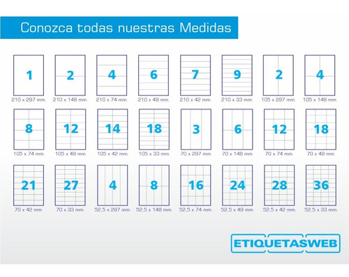 Etiquetas Autoadhesivas Hojas A4 105x33mm Caja X 500 Hojas
