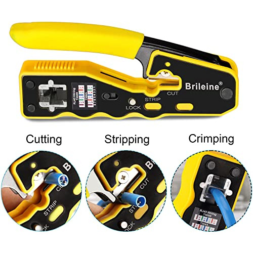 Herramienta Crimpadora Brileine Rj45, Todo En Uno