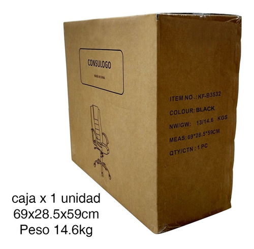 Imagen 6 de 8 de Sillon Escritorio Ejecutivo B3532 Gerencial Oficina Pc Negro