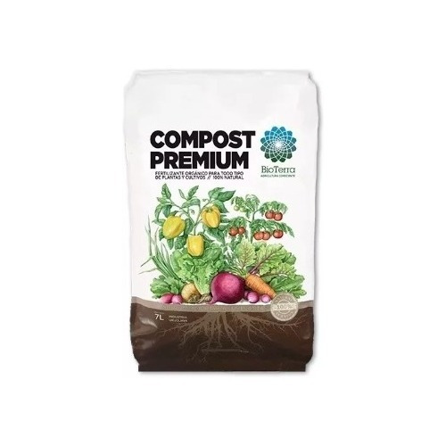 Compost Premium Bioterra Orgánico Natural Bolsa 7 Litros