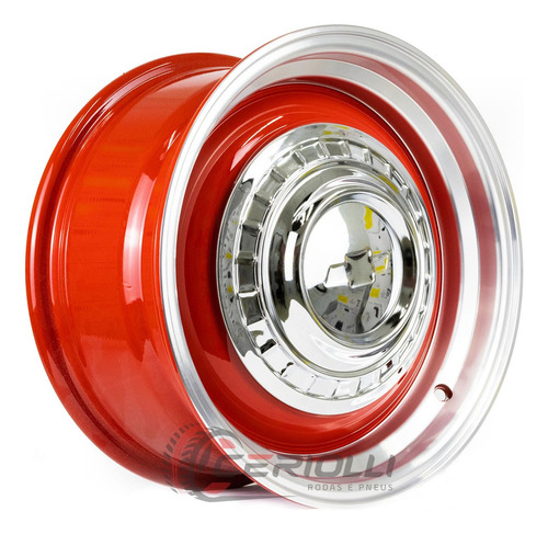 Roda Smoothie Aro 15 6x139 Tala 6 Et 0 C10 D10 Hot Antigos Cor Vermelha Diamantada