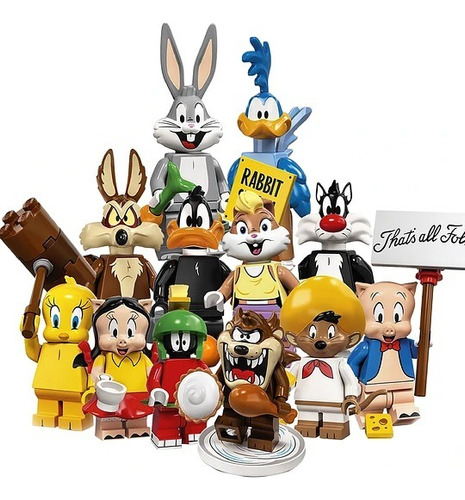 Set Figuras Looney Tunes Bloques Armables Bugs Bunny Piolin