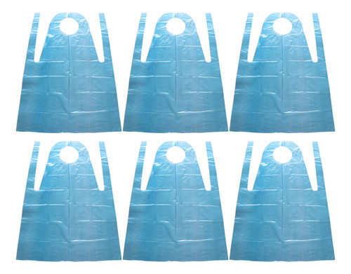 Delantales Desechables Azules De Plástico, 50 Unidades, Impe