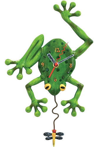 Allen Designs Adc106 Reloj De Pared De Péndulo Frog & Fly De