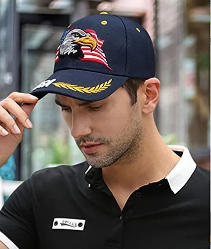 Usa-bandera Eagles-hat American Baseball-cap Bordado Azul Ma